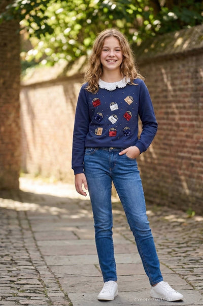 GALIA Sweatshirt - Navy - Crewneck Sweatshirt