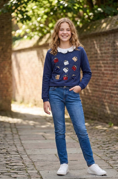 GALIA Sweatshirt - Navy - Crewneck Sweatshirt