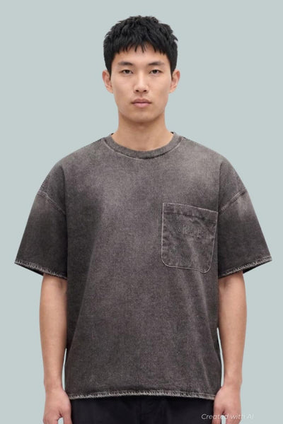 GAP × BÉIS Adult Knit Denim Pocket T-Shirt - Black - XXS/XS - T-shirt