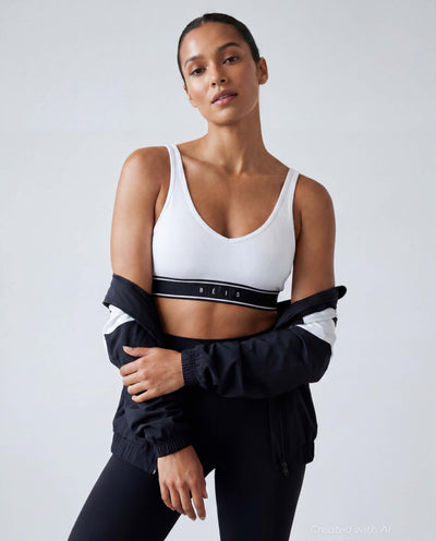 GAP × BÉIS Seamless Logo Sports Bra - Optic White - Bra Top
