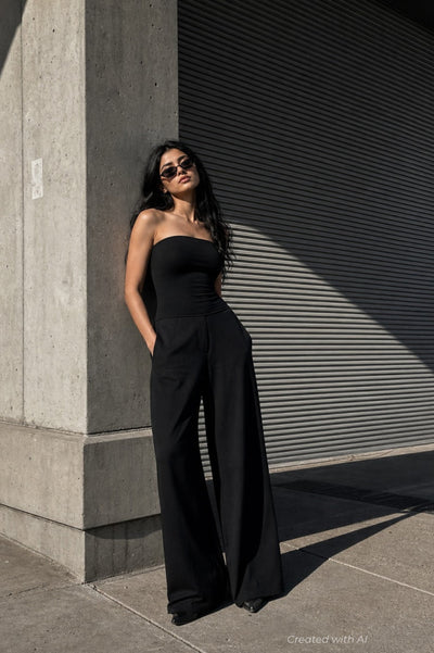 GAP x BÉIS Convertible Bandeau Jumpsuit - Black - Jumpsuit