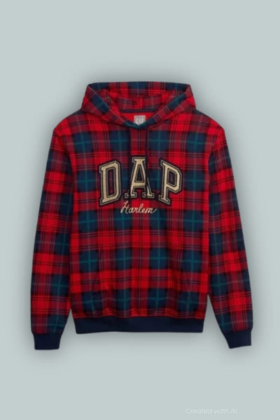 GAP x DAP Plaid Hoodie - Red Plaid - Hoodie