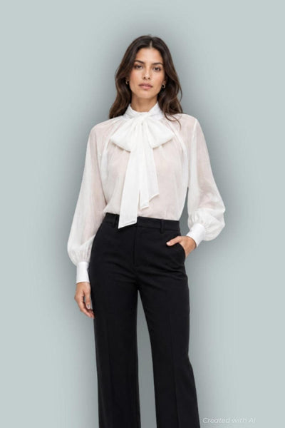 GapStudio Jabot Blouse - New Off White - Blouse