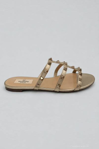 Garavani Rockstud Slide Sandals - Skin - US 8.5 - Sandals