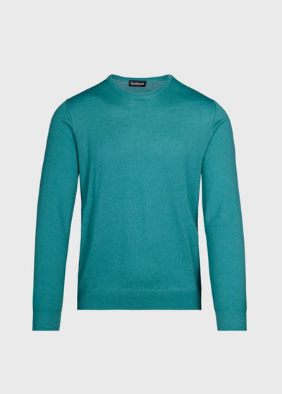 Garment Dyed Wool Crewneck Sweater - Green - Sweater