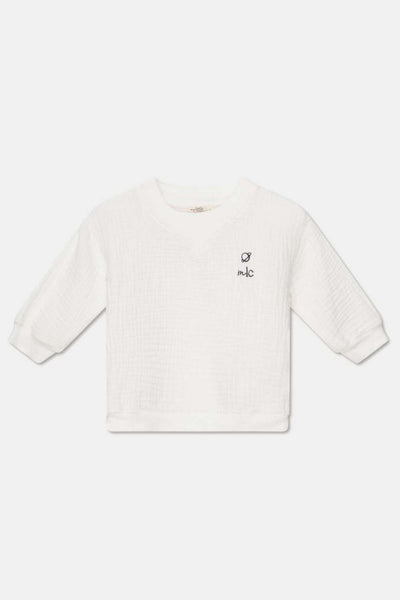 Gauze embroidered baby shirt - Ivory - Shirt