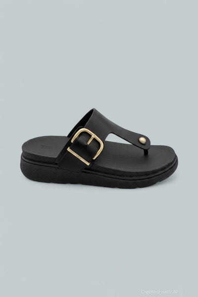 Gen-Ff Buckled Leather Sandals - Black - 8 - Sandals
