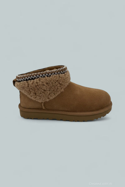 Girl’s Suede Classic Ultra Mini Curly Boots - Brown - Boots