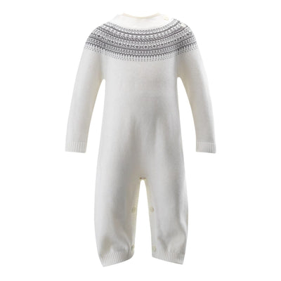 Grey Fairisle Knit Playsuit - Playsuit