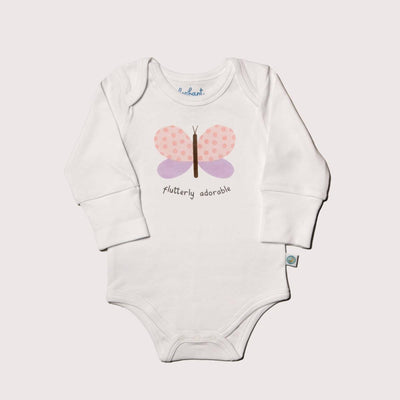 Grow With Me-long Sleeved Onesie - Flutterly Adorable - Bodysuit