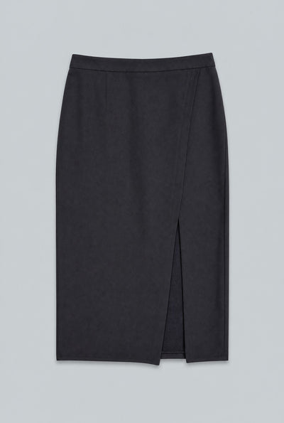 Tapered Midi Skirt - Black