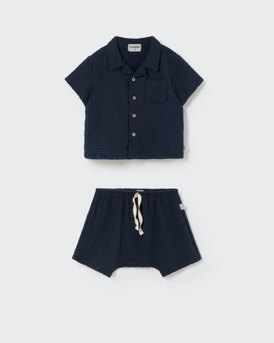 Soft Gauze Baby Set Navy
