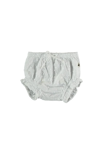 Embroidered Baby Bloomers - White