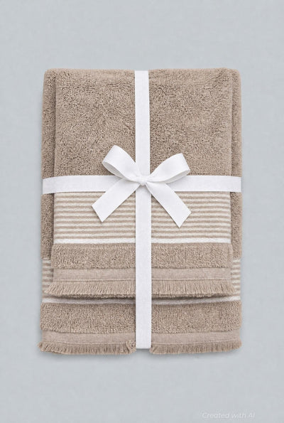 Hand And Bath Towel Set - Brown - OS - Bath Towel