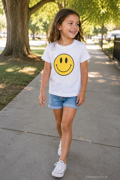 Happy Face Original Tee Little Kids - White - T-shirt