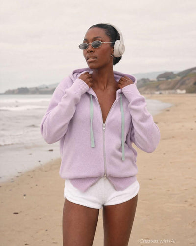 Harry Zip Hoodie - Lilac - Hoodie