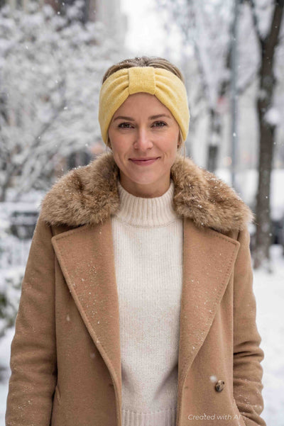 Headband With Knot - Yellow - 3 3/4’’ X 9 3/4’’ - Headband