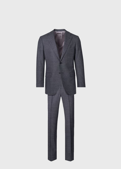 Heather Nailhead Wool Andrew Suit - Charcoal - 48 - Suit
