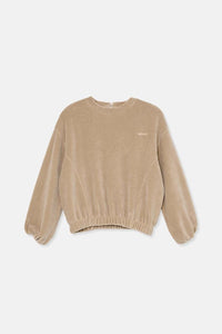 Organic velour sweatshirt - Stone