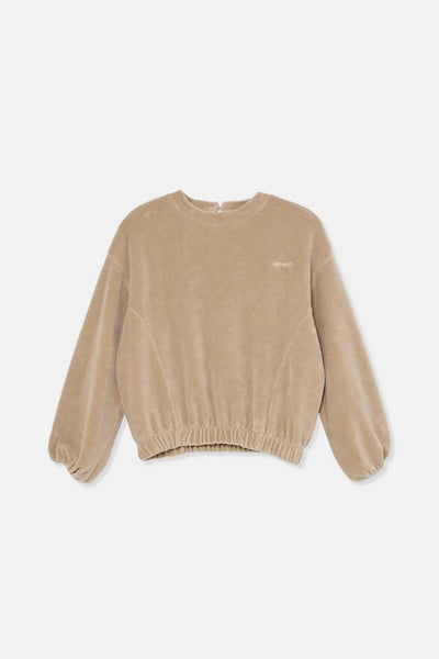 Organic velour sweatshirt - Stone - Sweatshirt