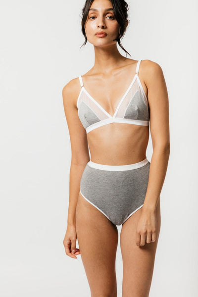 High Waist Thong - Grey - FINAL SALE - XS - Underwear