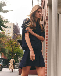 Maisie Skirt - Suede-Navy