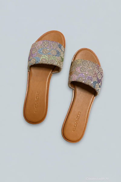 Holly Sandal Crystal Signature Jacquard - Rainbow Multi - 9 - Sandal