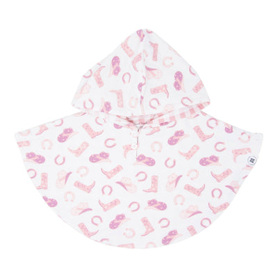 Hooded Poncho - Cowgirl Boots/Pink Gingham - Poncho