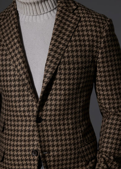 Houndstooth Soft Jacket - Brown/Tan - Blazer