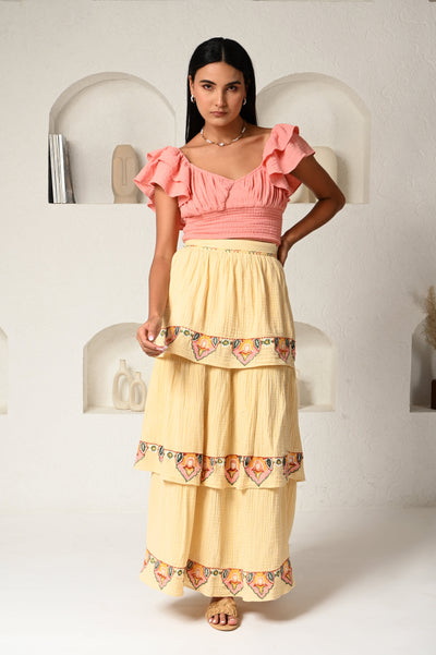 Valentina Maxi Skirt - Vanilla