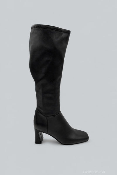 Hunny Square Toe Zippered Boots - Black - 6.0 - Boots
