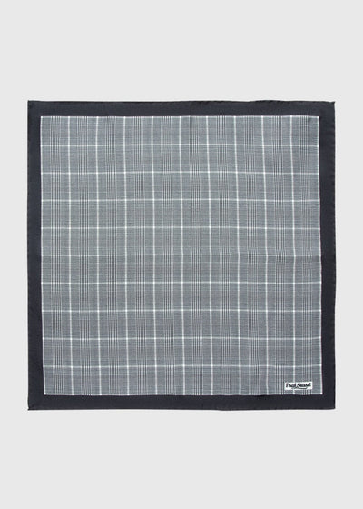 Black & White Glen Pocket Square - Black