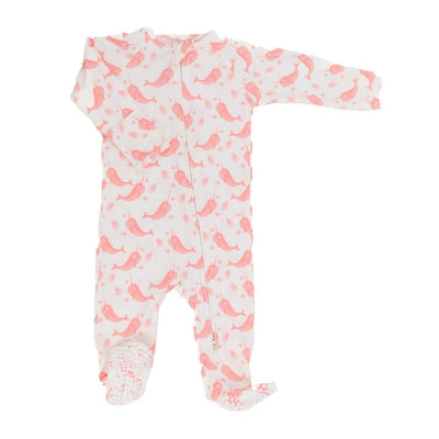 Zipper Footie - Narwhal Pink