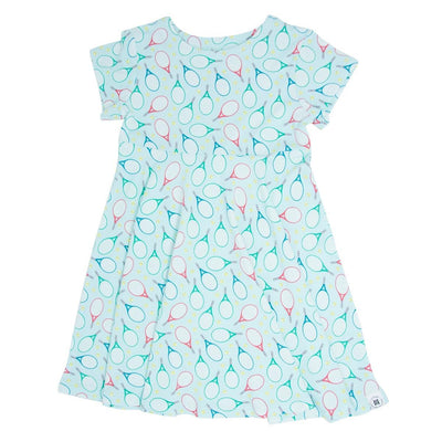 Swirly Girl Short Sleeve Dress - Tennis