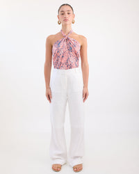 Ada Linen Pants - White Linen