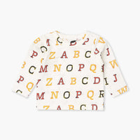 Long Sleeve Crewneck Tee - Alphabet City on Neutral