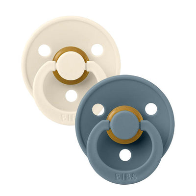 Bibs Pacifier 2 Pack - Ivory/Petrol