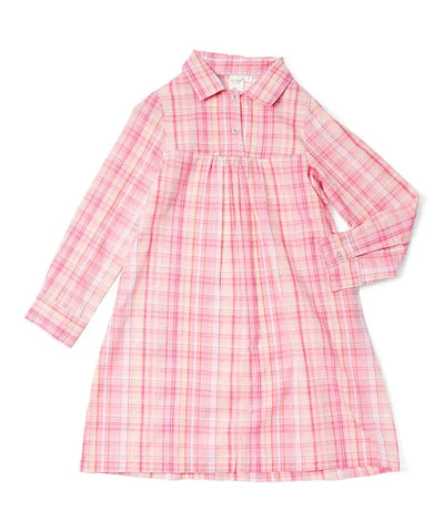Lurex Checks Shirt Dress - Pink