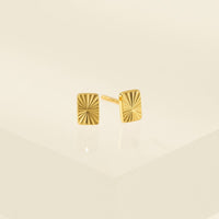 Rectangle Fluted Stud Earrings