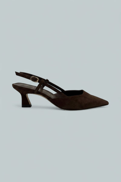 Women's Vinnie 50 Slingback Suede Pumps - Walnut