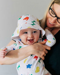 Organic Pima Cotton Reversible Bucket Hat - Garden Print