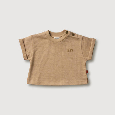 Organic Boxy Tee - Almond Melange - T-shirt