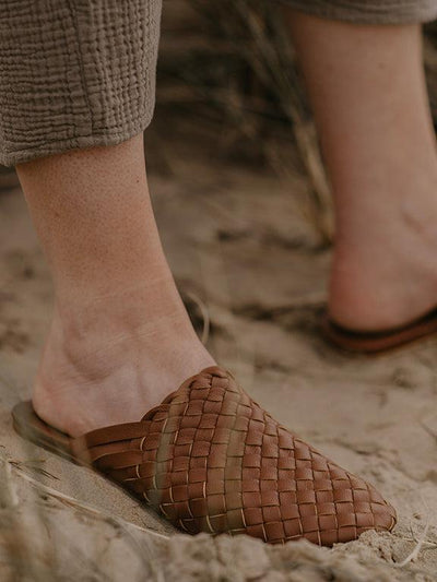 The Woven Mule - Women's - Tan