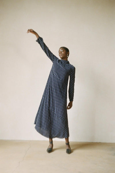 Jordan Dress - Dotted Navy - Dresses