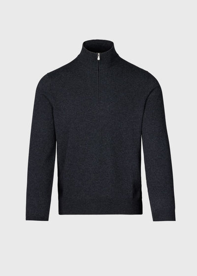 Cashmere 1/4 Zip Sweater - Dark Grey
