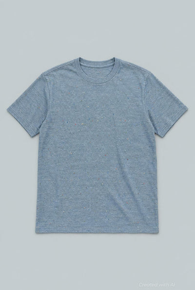 Junko Donegal Crewneck Tee - Blue - M - T-shirt