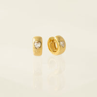 Heart Chunky Huggie Hoop Earrings