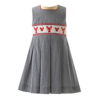 Stripe Lobster Smocked Dress