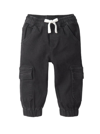Cargo Denim Jogger - Black Wash - Joggers
