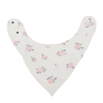 Baby Bib - Roses White